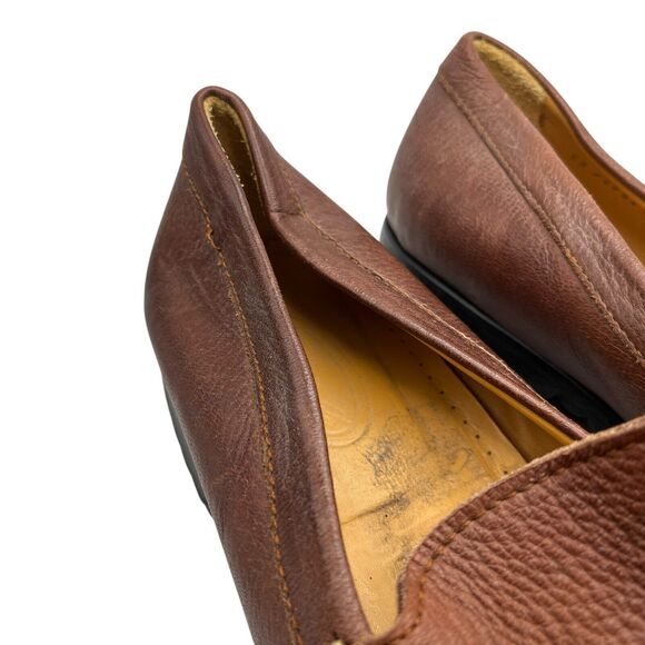 Faconnable Loafers Mens Size 12 Tan Brown Leather Square Toe Slip On Driver Shoe main image 13